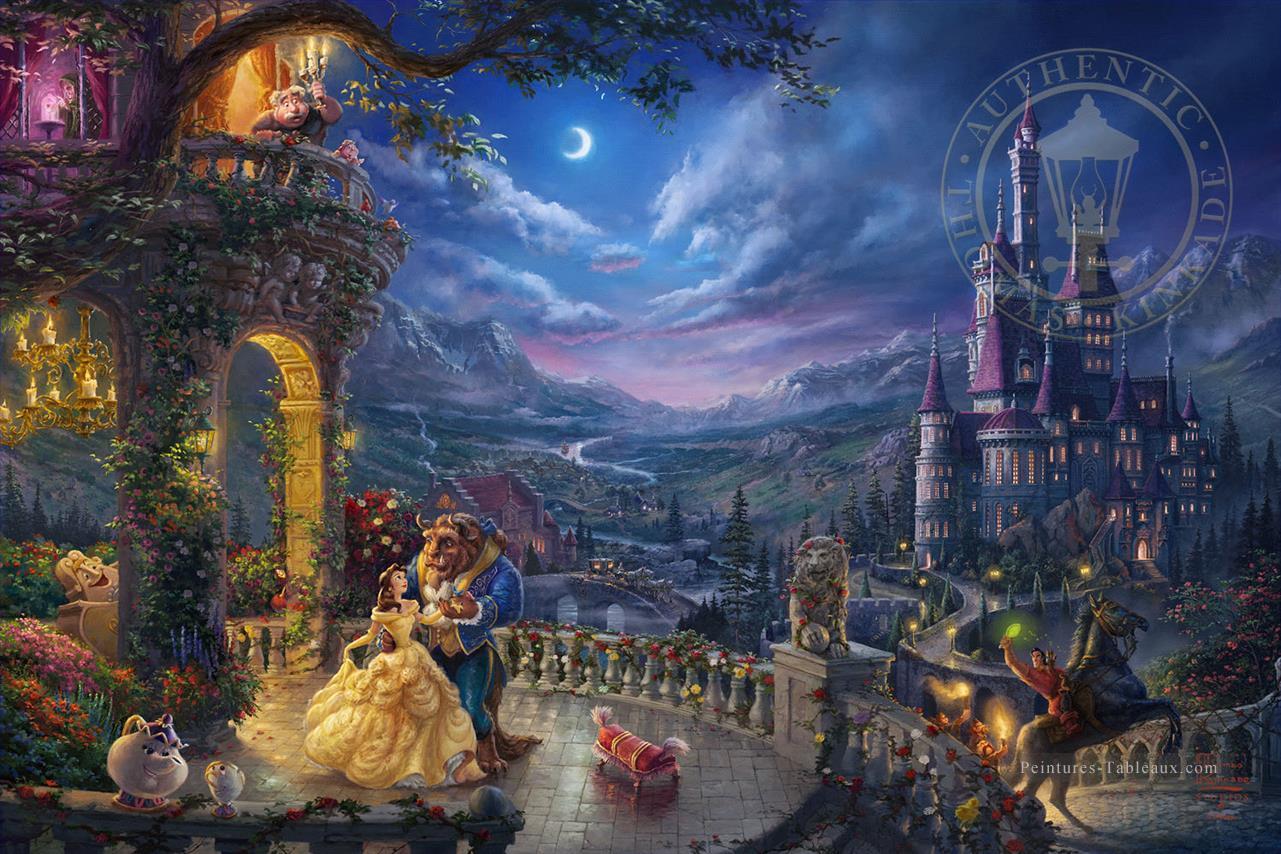 Beauty and the Beast Dancing in the Moonlight TK Disney Peintures à l'huile